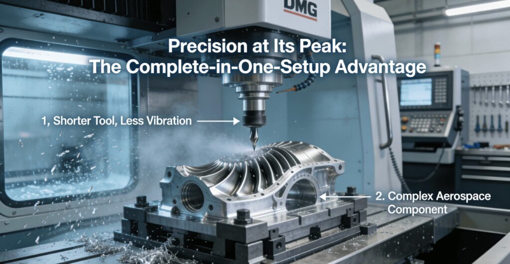 A modern 5-axis CNC machining center in operation